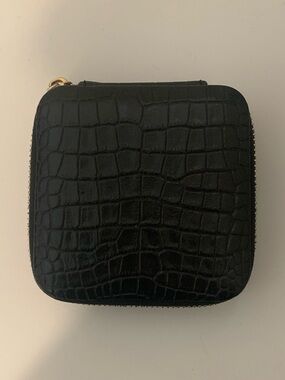 Mejuri Black Croc-Embossed Jewelry Case